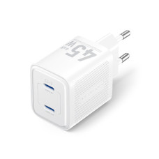 Зарядное устройство Vention 2xUSB-C PD45W GaN transparent white (FCFW0-EU)