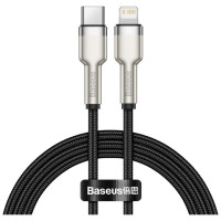 Дата кабель USB-C to Lightning 1.0m Cafule Metal PD 20W black Baseus (CATLJK-A01)