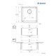 Deante Kitchen sink st.steel, square, no drainboard, 440х440х200mm, bowl - 1, built-in+over-mounted, inox