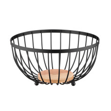 ARDESTO Basket Midori 25х25х13cm, metal, wood, black (AR0904B)