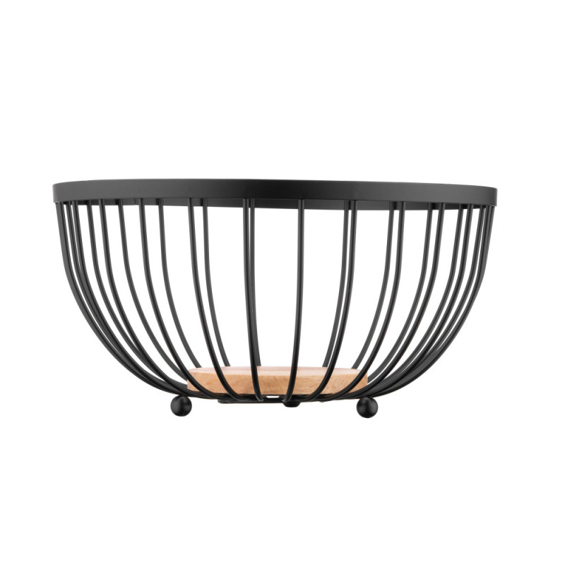 ARDESTO Basket Midori 25х25х13cm, metal, wood, black (AR0904B)