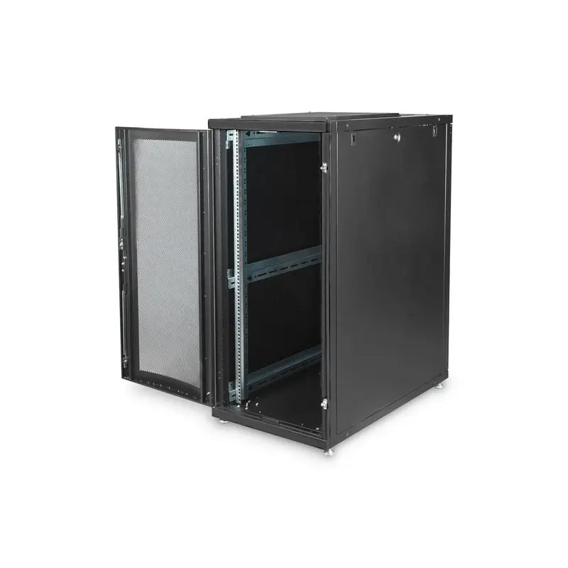 Digitus 26U server rack, Unique, 1340x600x1000 mm perforated steel doors, color black (RAL 9005) (DN-19SRV-26U-B-1)