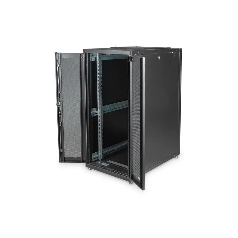 Digitus 26U server rack, Unique, 1340x600x1000 mm perforated steel doors, color black (RAL 9005) (DN-19SRV-26U-B-1)