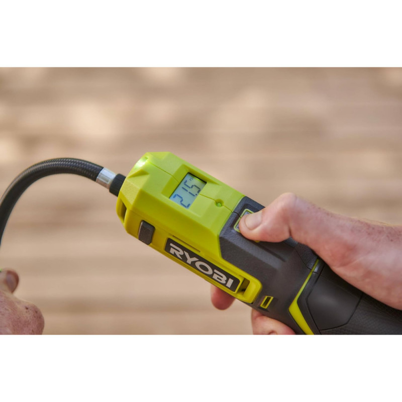 Ryobi Cordless bicycle pump USB Lithium RI4-0 4V 6.9bar display backlight 0.5kg without battery and charger (5133006141)