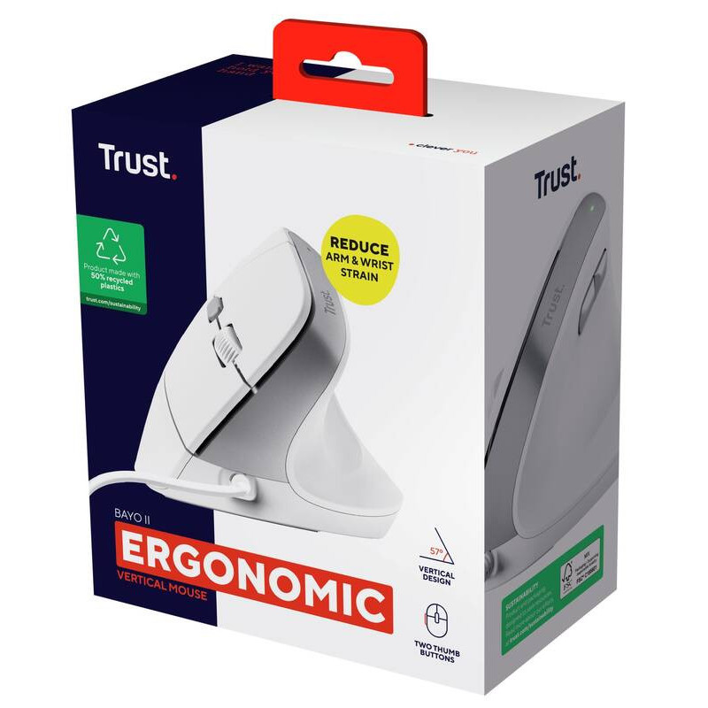 Trust Миша Trust Bayo 2 Ergonomic, USB-A, біла (25397_TRUST)