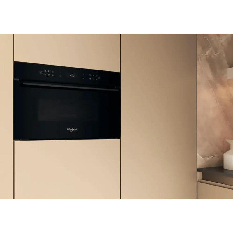 Whirlpool Микроволновая печь встраиваемая, 31л, электронное упр., 1000Вт, гриль, дисплей, черный (WMD7O4TB)