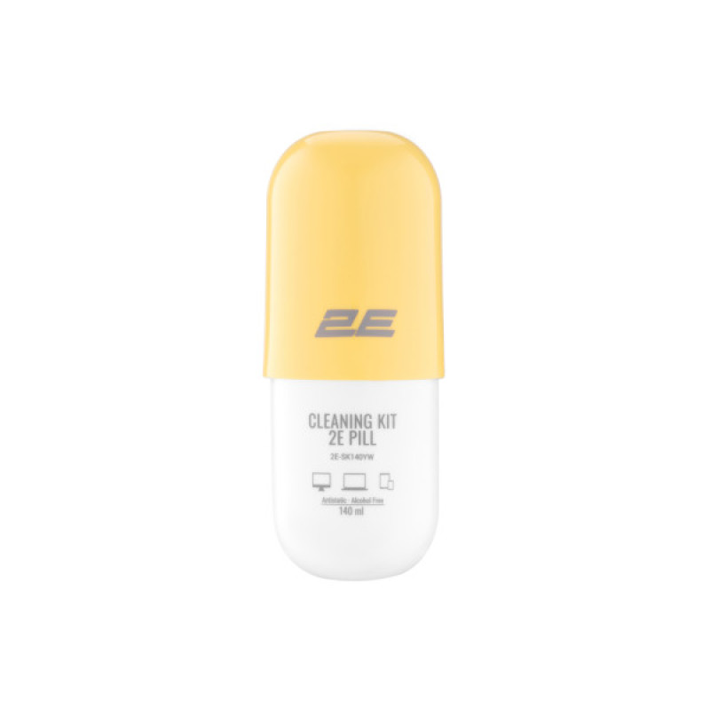 Спрей для очистки 2E PILL 140ml for office equipment +Microfibre 20 cm, white-yellow (2E-SK140YW)