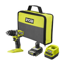 Ryobi Шурупокрут-дриль акумуляторний ONE+ HP RPD18C1-1C20G 18В 1х2А·год ЗП 60Нм 450·1700об·хв 0.95кг сумка (5133006525)