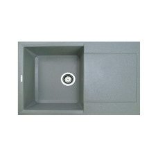 Adamant Мийка кухонна Horizon, штучний камінь, прямокут., з крилом, 780х495х230мм, чаша - 1, врізна, сірий (1824296101504)