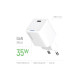 Зарядное устройство ColorWay GaN Mini 35W PD Port PPS USB-C white (CW-CHS056PD-WT)