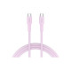 Дата кабель USB-C to USB-C 1.0m OnWire 60CL C-C 60W COLOR Braided 1m Pink Canyon (CND-CCAP60AB10PK)