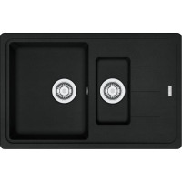 Franke Kitchen sink Basis, fragranite, rectang, with drainboard, 780х500х200mm, bowl - 1,5, built-in, BFG 651-78, black matt (114.0667.448)