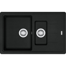 Franke Kitchen sink Basis, fragranite, rectang, with drainboard, 780х500х200mm, bowl - 1,5, built-in, BFG 651-78, black matt (114.0667.448)