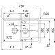 Franke Kitchen sink Basis, fragranite, rectang, with drainboard, 780х500х200mm, bowl - 1,5, built-in, BFG 651-78, black matt (114.0667.448)