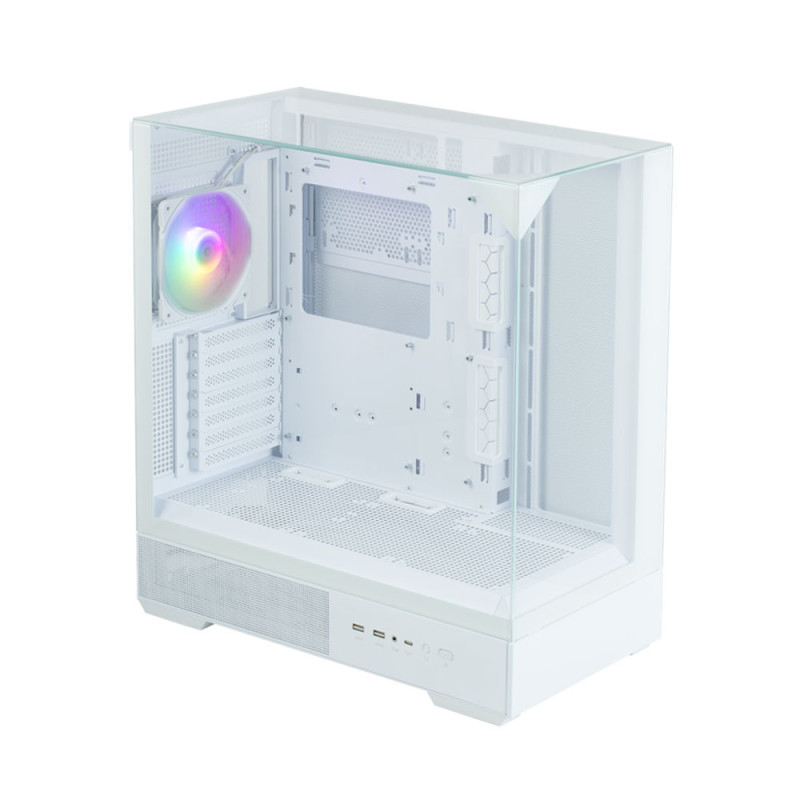 Zalman PC case P40 Prism without PSU, 2xUSB3.0, 1xUSBType-C, 1x120mm ARGB, VGA 420мм, LCS ready, TG 3x Panels, ATX, white (P40PRISMWHITE)