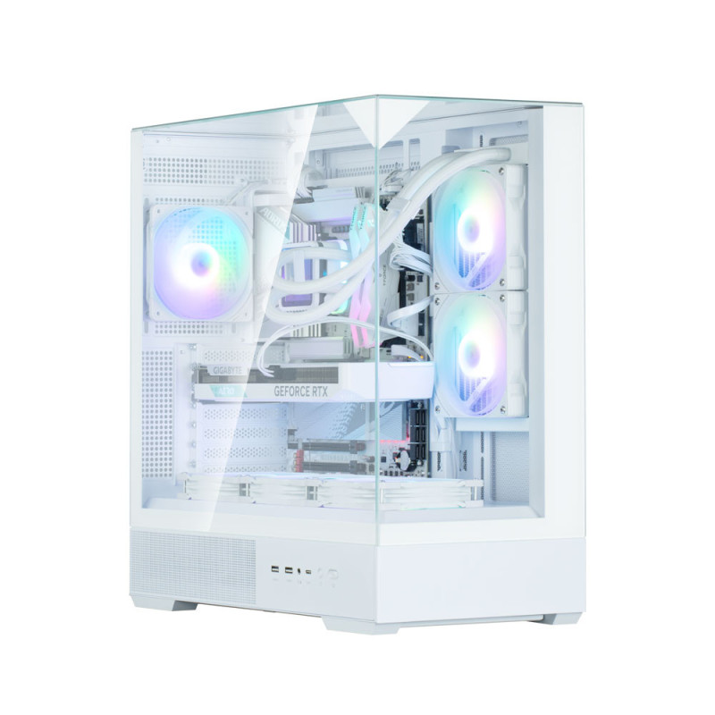 Zalman PC case P40 Prism without PSU, 2xUSB3.0, 1xUSBType-C, 1x120mm ARGB, VGA 420мм, LCS ready, TG 3x Panels, ATX, white (P40PRISMWHITE)