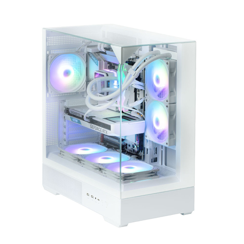 Zalman PC case P40 Prism without PSU, 2xUSB3.0, 1xUSBType-C, 1x120mm ARGB, VGA 420мм, LCS ready, TG 3x Panels, ATX, white (P40PRISMWHITE)