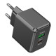 Зарядное устройство HOCO CS14A Ocean 1xUSB-C PD20W + 1xUSB QC3.0 Black (6942007603898)