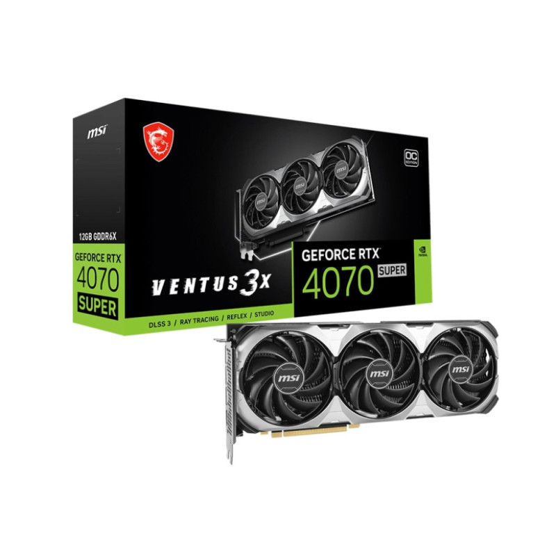 MSI Graphic card GeForce RTX 4070 SUPER 12GB GDDR6X VENTUS 3X OC
