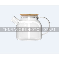 ARDESTO Teapot Gemini 600ml, borosilicate glass, bamboo, transparent (AR3006GBM)