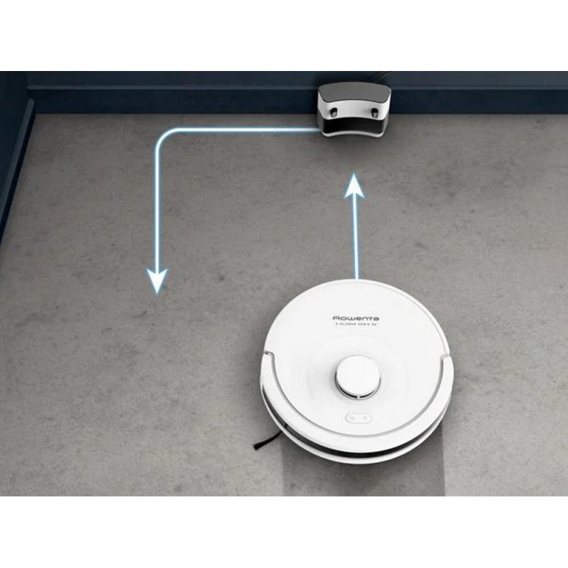 Rowenta robot VC X-Plorer Serie 90, 6000ПаW, h=9.7cm, wet cleaning, bag-0.26L, dust cont -0.29L, battery operation up to 270min, white (RR8777WH)