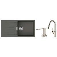 Hansgrohe Kitchen set, granite sink S520-F480 + tap Focus M41, dispenser A41,grey stone-steel (43358400)