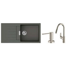 Hansgrohe Kitchen set, granite sink S520-F480 + tap Focus M41, dispenser A41,grey stone-steel (43358400)