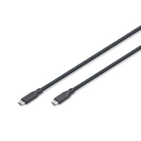 Digitus Кабель DIGITUS USB-C > USB-C заряджання/синхронізації, USB4 2.0, 80G, 240W, 16K, силіконовий, 0.5м, чорний (AK-300350-005-S)