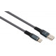 Дата кабель USB 2.0 AM to USB-C 1.0m flat nylon gray Vinga (VCPDCTCFNB1GR)