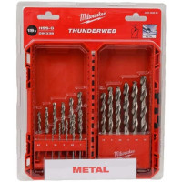 Milwaukee set of HSS-G THUNDERWEB metal drills, 19 pcs, 1-10 mm, case (4932493869)