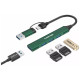 Концентратор Canyon hub DS-02 4in1 USB-A/C Green (CNS-TDS02GR)