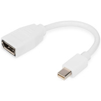 Digitus DisplayPort adapter cable, mini DP - DP M/F, 0.15m, DP 1.2 conform, white (DB-340405-001-W)