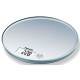 Beurer scales for kitchen 5kg, СR2032x2 included, glass, grey (KS_28)