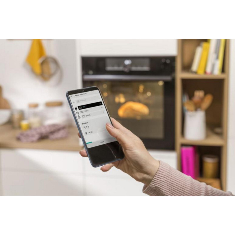 Gorenje Духова шафа електрична, 77л, A+, TouchFree, пара, дисплей, Wi-Fi керування, піроліз, готув. на різн рівнях, нерж (BPSA6747A08XWI)