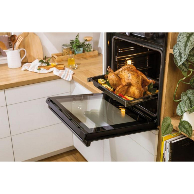 Gorenje Духова шафа електрична, 77л, A+, TouchFree, пара, дисплей, Wi-Fi керування, піроліз, готув. на різн рівнях, нерж (BPSA6747A08XWI)