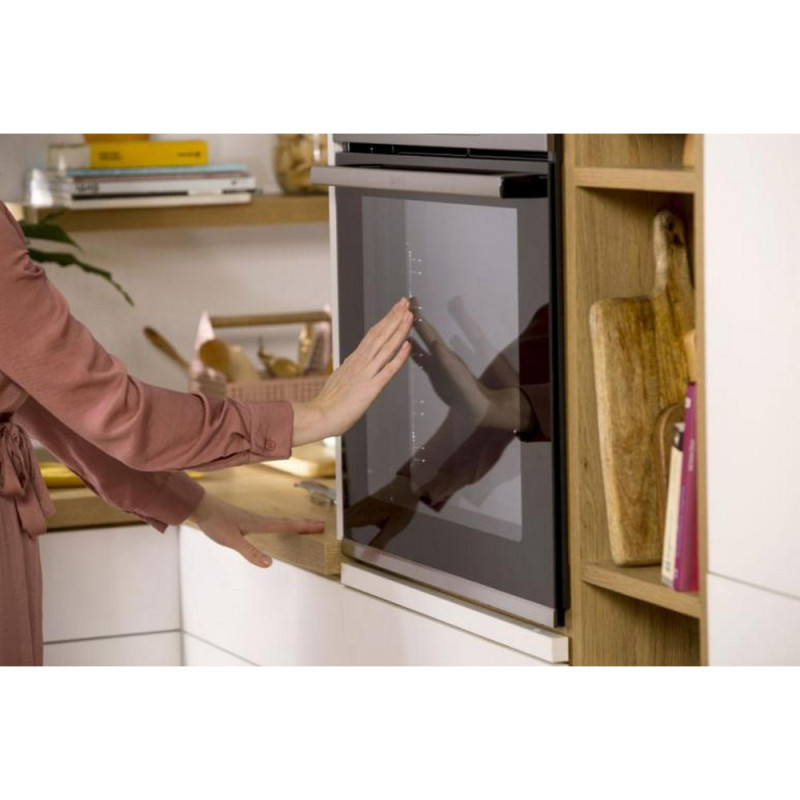 Gorenje Духова шафа електрична, 77л, A+, TouchFree, пара, дисплей, Wi-Fi керування, піроліз, готув. на різн рівнях, нерж (BPSA6747A08XWI)