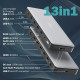 Digitus USB-C Docking Station, 13-Port, 3x HDMI, 2x DP 4x USB-A, 1x USB-C, 1x RJ45, 1x DC, 1x Audio (DA-70918)
