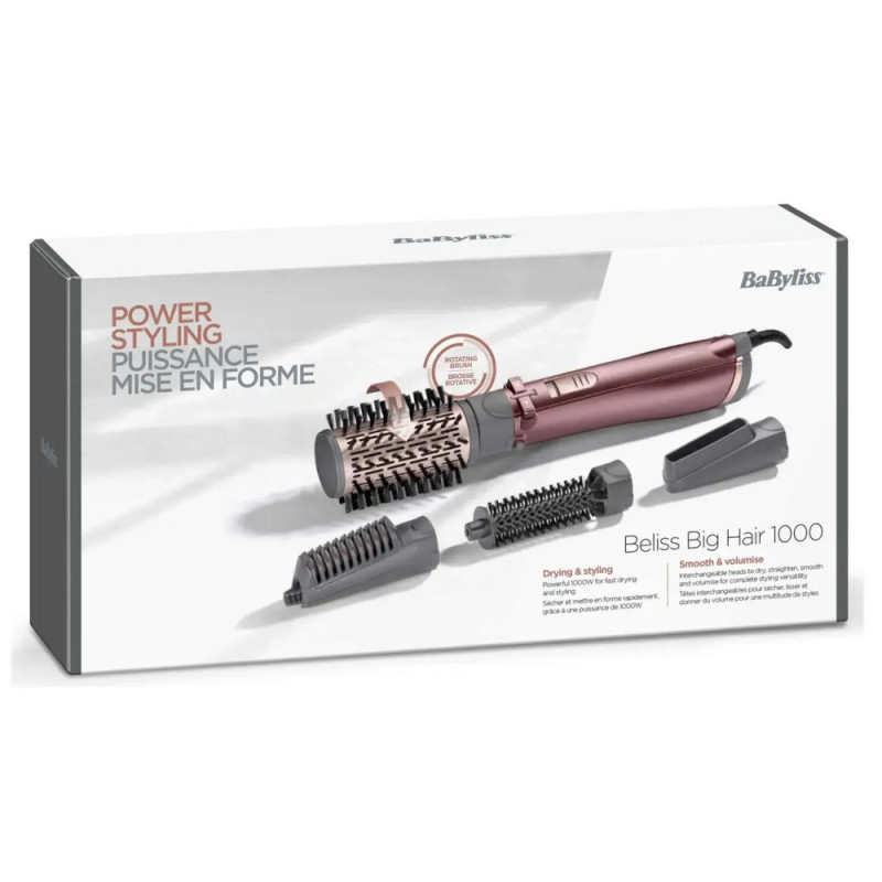 BaByliss Фен-щётка Beliss Big Hair, 1000 Вт, 2 режима, иониз-я, хол. обдув, керамика, розовый (AS960E) BaByliss Фен-щётка Beliss Big Hair, 1000 Вт, 2 режима, иониз-я, хол. обдув, керамика, розовый (AS960E)