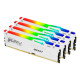 Модуль памяти для компьютера DDR5 128GB (4x32GB) 5600 MHz FURY Beast RGB White Kingston Fury (ex.HyperX) (KF556C40BWAK4-128)