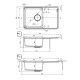 Deante Kitchen Sink granite, rectang., with drainboard, 780х500х230mm, bowl - 1, over-mounted, alebaster + kitchen board (ZKM_A113)