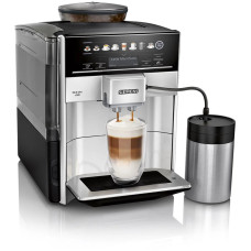 Siemens Siemens Coffee machine, 1.7L, auto capuchino maker, LED display, auto recipe-8, black-silver (TE653M11RW)
