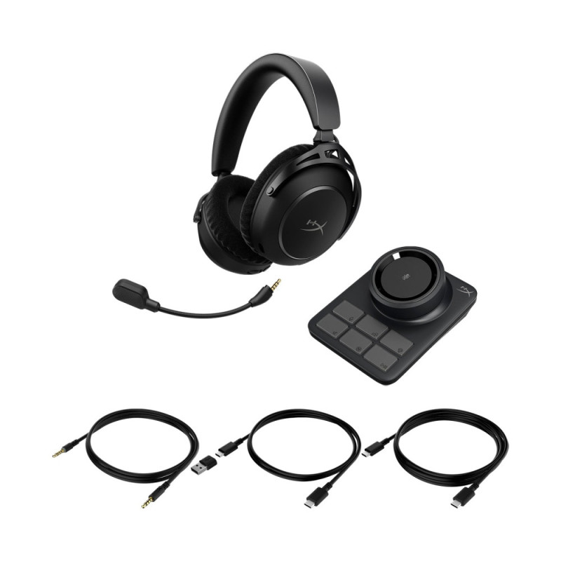 HyperX Гарнітура ігрова Cloud Alpha 2 WL/BT/mini-jack/USB-A/USB-C, 0.5м/1.5м, чорний (AJ5C7AA)