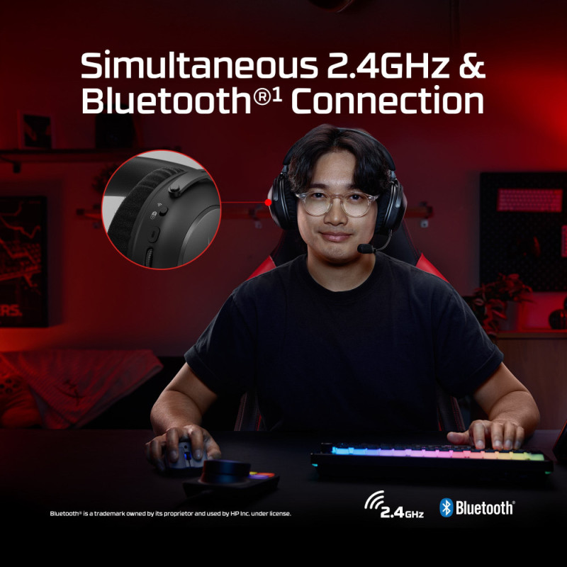 HyperX Гарнітура ігрова Cloud Alpha 2 WL/BT/mini-jack/USB-A/USB-C, 0.5м/1.5м, чорний (AJ5C7AA)
