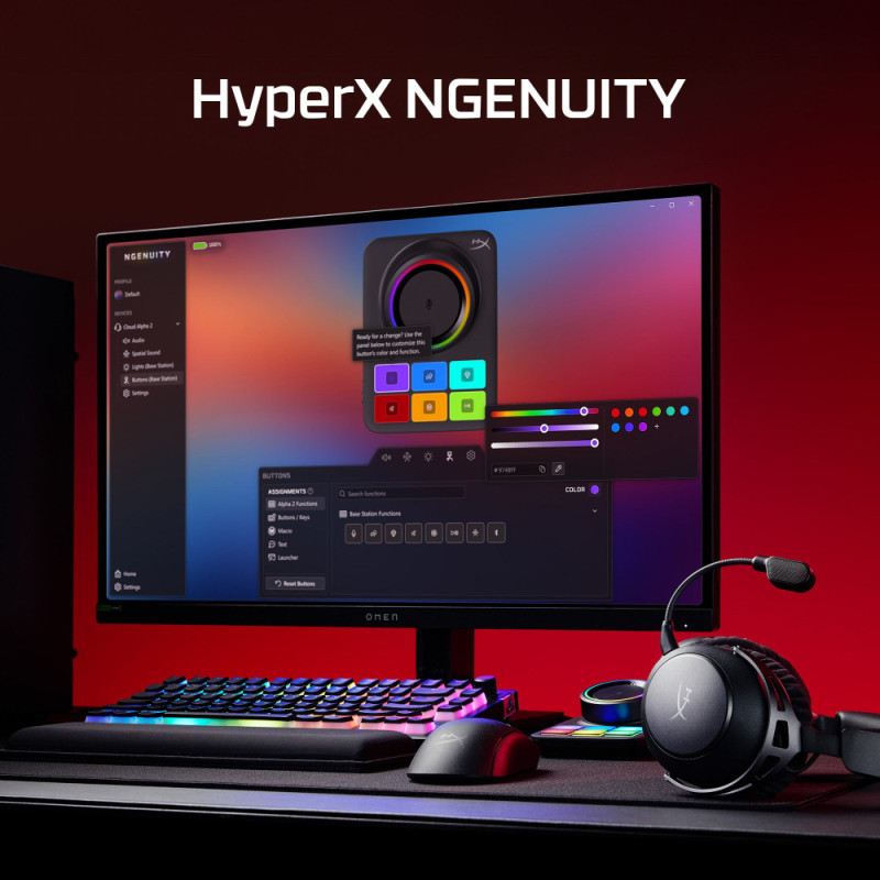 HyperX Гарнітура ігрова Cloud Alpha 2 WL/BT/mini-jack/USB-A/USB-C, 0.5м/1.5м, чорний (AJ5C7AA)