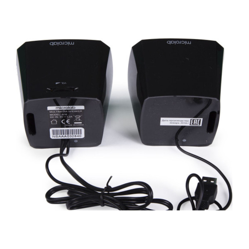 Microlab Акустическая система B-16 2.0, USB, mini-jack, черный