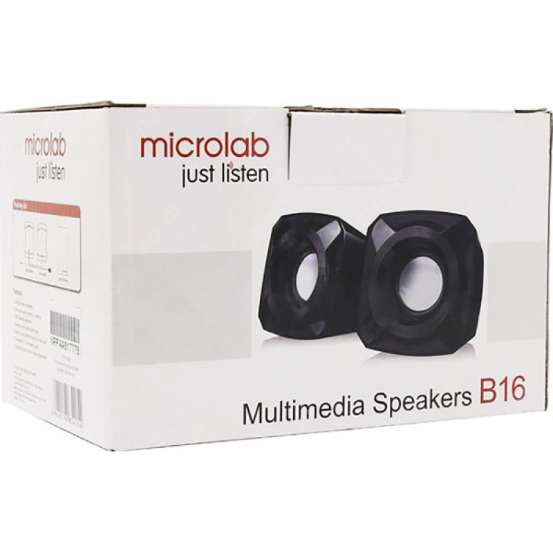 Microlab Акустическая система B-16 2.0, USB, mini-jack, черный