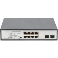 Digitus Комутатор 8-port Gigabit PoE+ 2 SFP Uplinks 180W Unmanaged (DN-95140)