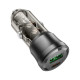 Зарядное устройство BOROFONE 1xUSB-C PD + 1xUSB 38W car adapter transparent black (6941991106965)