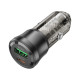 Зарядное устройство BOROFONE 1xUSB-C PD + 1xUSB 38W car adapter transparent black (6941991106965)