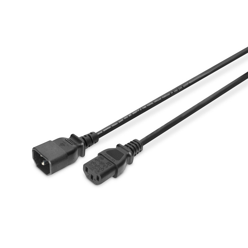 Digitus Power Cord extension cable, C14 - C13 M/F, 1.2m, H05VV-F3G 0.75qmm (AK-440201-012-S)